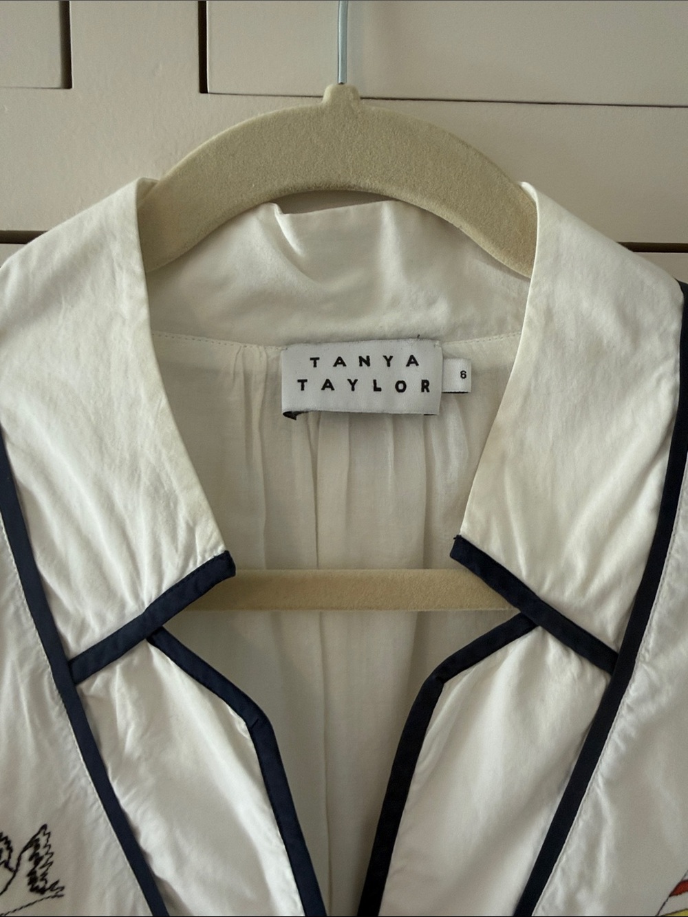 Tanya Taylor sailing summer embroidered sleeves dress with tie waist size 6 - Picture 3 of 5